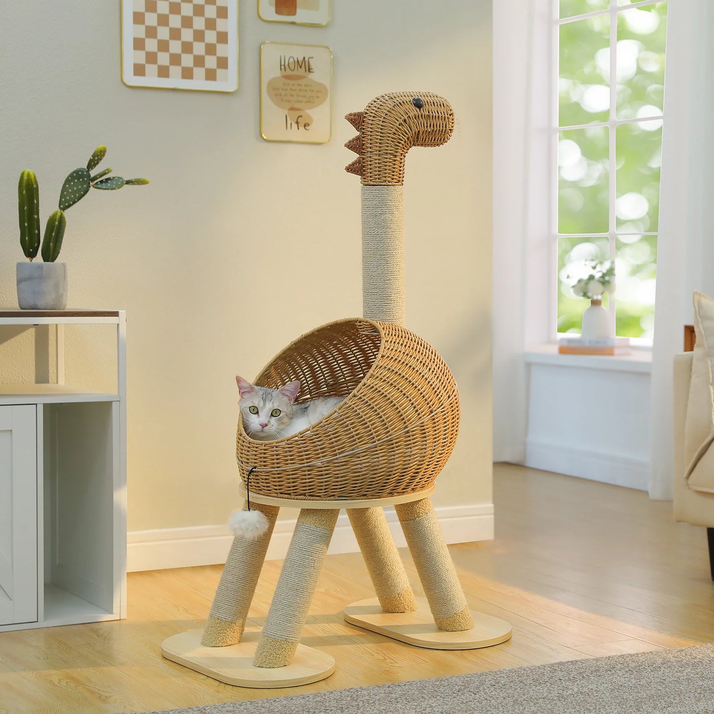 Dinosaur Cat Tree with Sisal Scratching Post