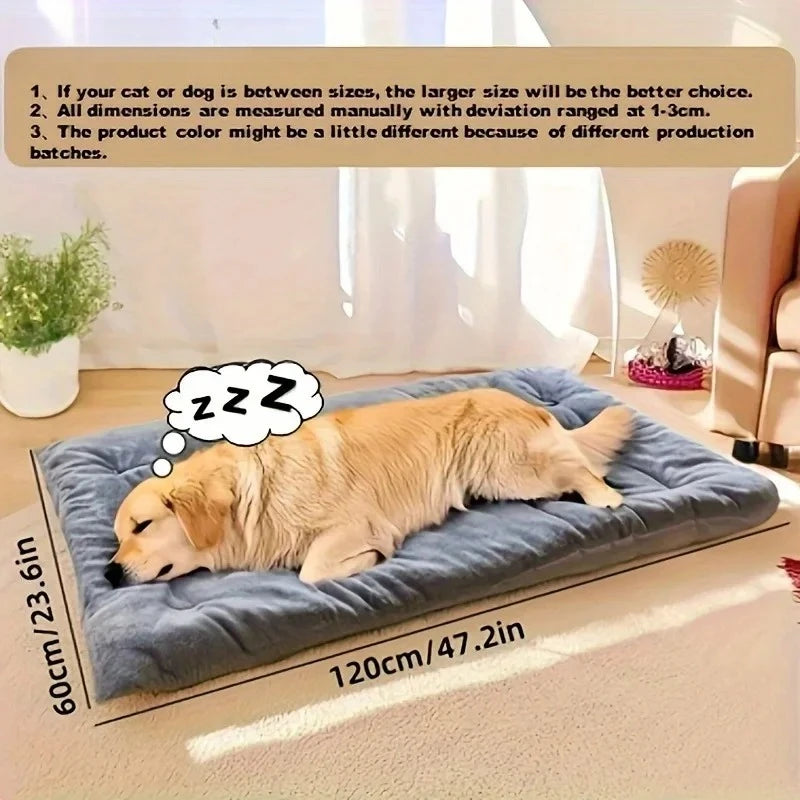 Large Plush Dog Bed Mat