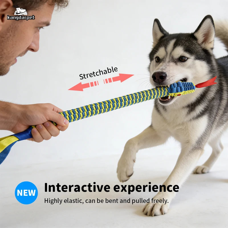 Durable Snake Shaped Dog Rope Toy Interactive Floating Pet Chew Toy for Teething Training Tug of War 3 Sizes