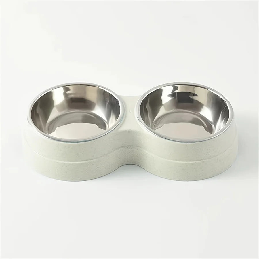 Double Stainless Steel Pet Bowls for Dogs & Cats