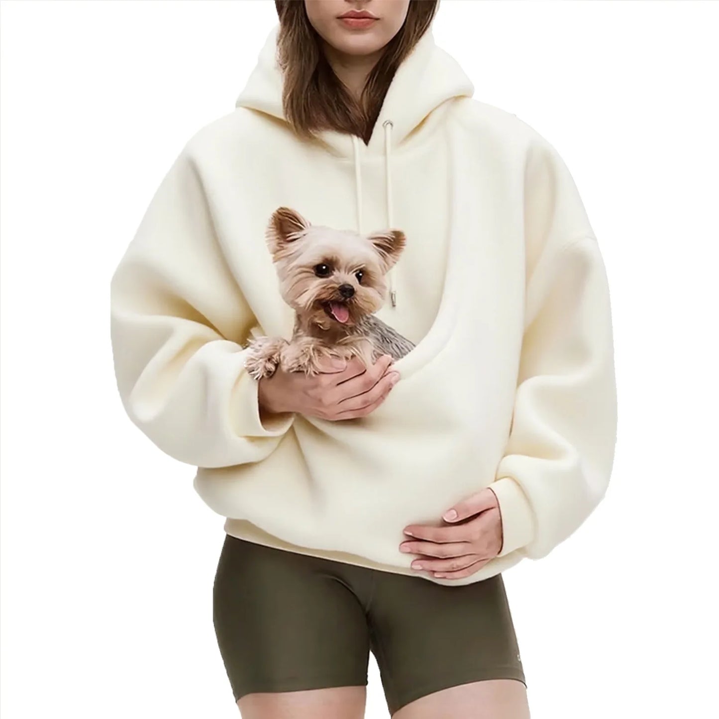 Pet Carrier Hoodie for Small Dogs & Cats – Hands-Free Unisex Pouch Sweatshirt