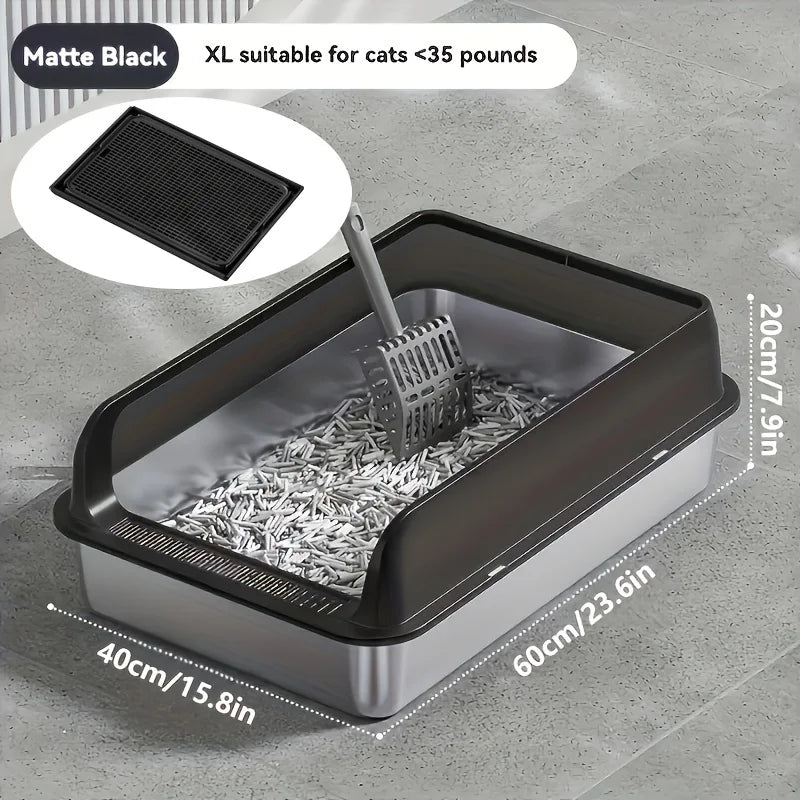 Extra Large Stainless Steel Cat Litter Box
