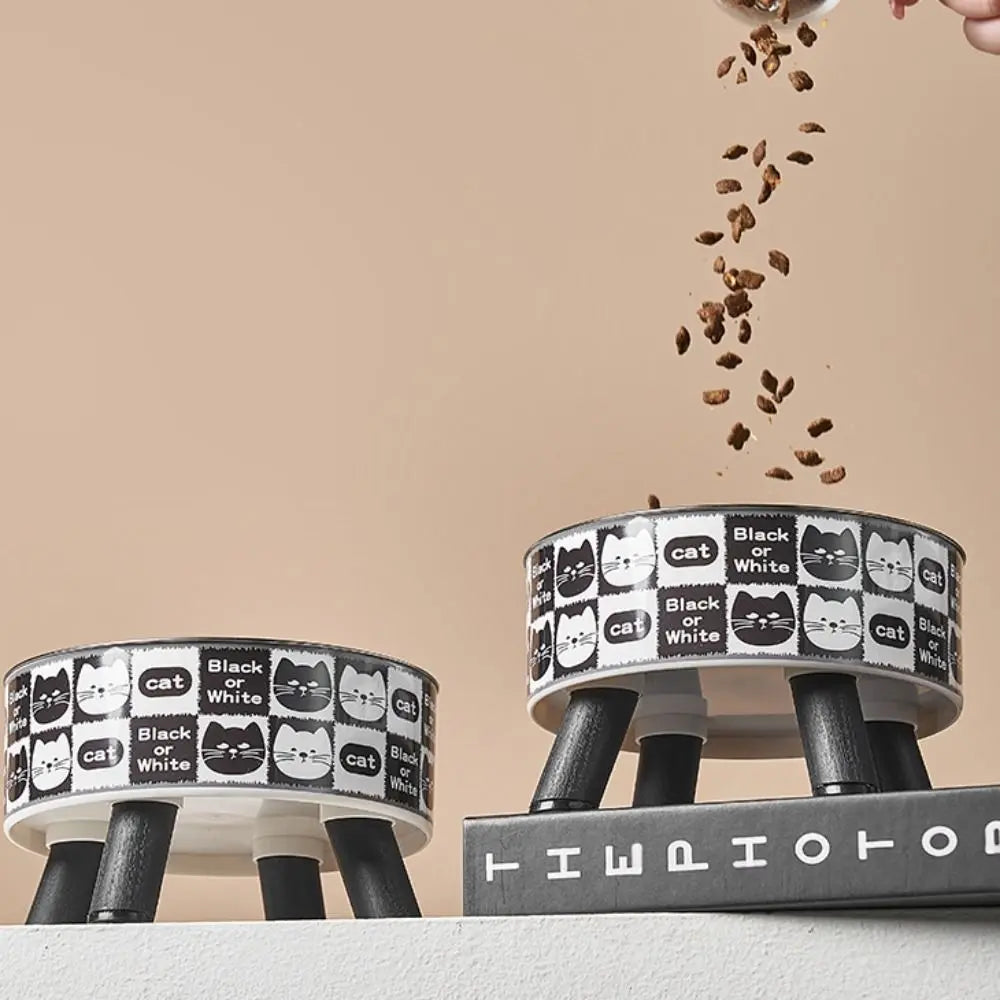 Elevated Stainless Steel Cat Bowl with Non-Slip Stand