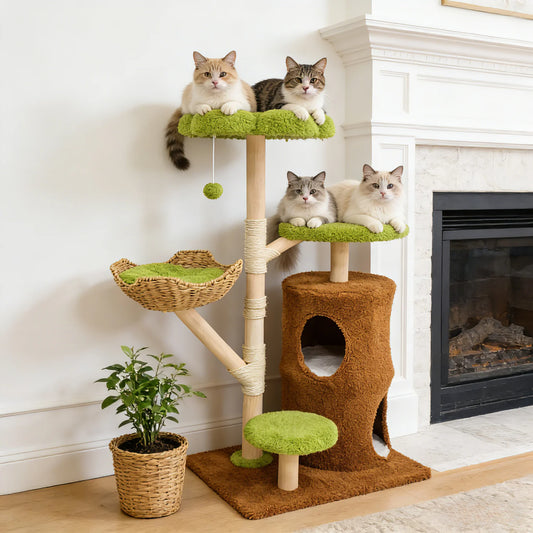 Multi-Level Cat Tree with Hanging Ball & Scratching Posts