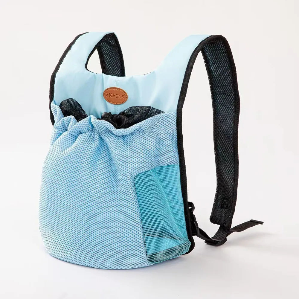 Breathable Foldable Pet Backpack Double Shoulder Chest Carrier, Adjustable Puppy Transport Bag For Outdoor Walking Hiking