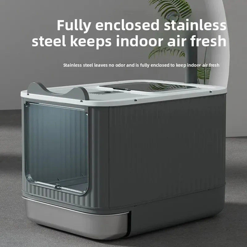 XXL Stainless Steel Cat Litter Box
