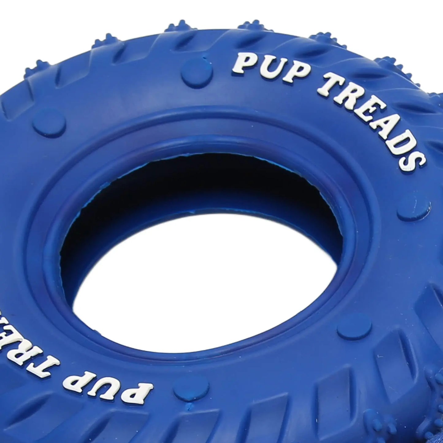 Natural Rubber Tire & Organic Cotton Rope Heavy Duty Dog Toy - Large Breed Indestructible Tug of War Chew Toy