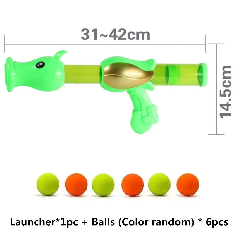 Interactive Cat Toy Ball Pea Aerodynamic Shooter Dogs Soft Bomb Launcher Kitten Toys Cats Game Launch Training Pet Children Gift