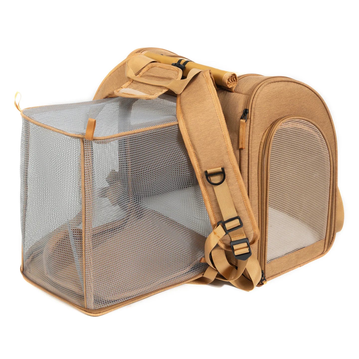 Portable cat bag, expandable large-capacity pet backpack, foldable small-medium-sized dog and cat travel bag Small/Medium Dogs