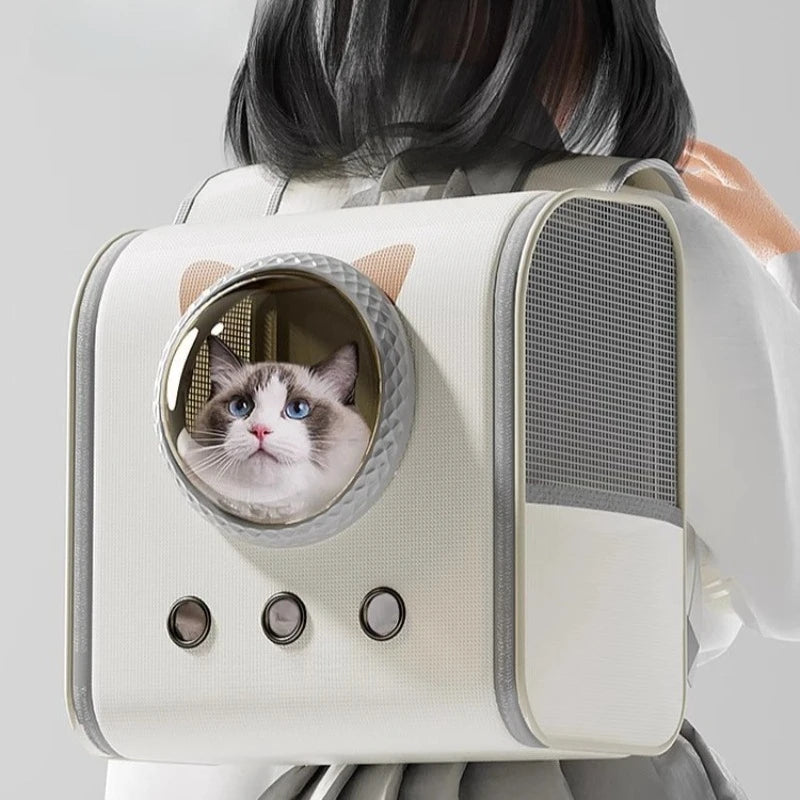 Portable Cat Carrier Bag Breathable Cat Kitten Bagpack Large Capacity Pet Cats Transport Travel Carrier Puppy Cats Cage Bags