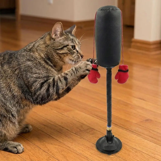 Suction Cup Cat Boxing Toy Scratch Trainer Self-standing Interactive Cat Toy Scratch Resistant Bite Resistant