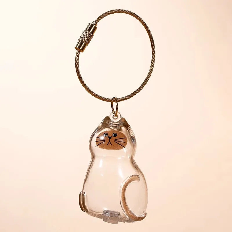 Dog Hair Storage Cute Pendant Keychain Bag Pendant Couple Car Key Chains  Souvenir Collection Gift Pet Hair Memorial Pet Lovers