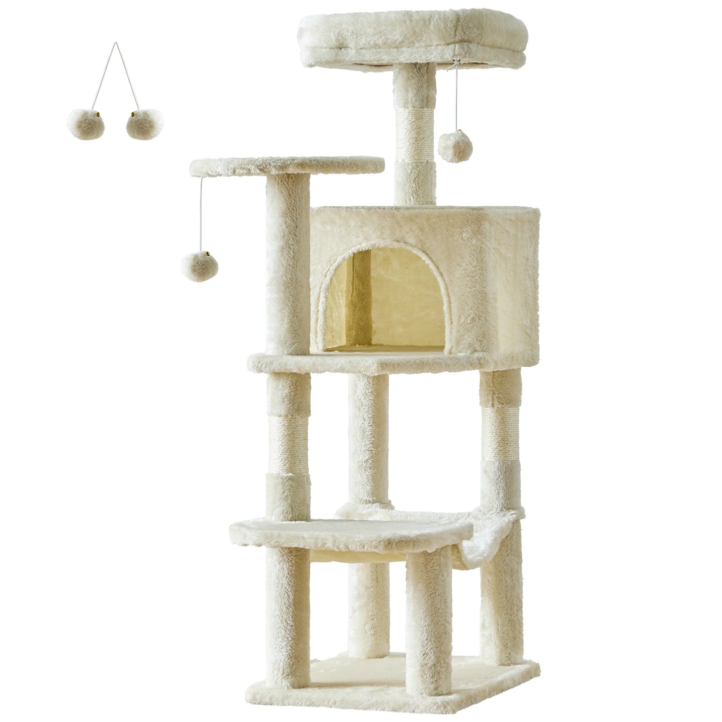 44-Inch Multi-Level Cat Tree & Scratching Tower