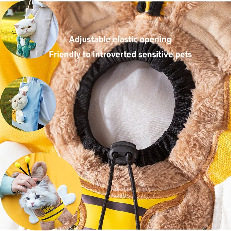Portable Crossbody Pet Outing Bag Breathable Mesh Single Shoulder Cat Carrier for Small Dogs Hands-Free Outdoor Travel Sling