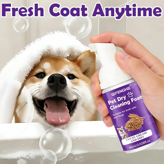 Waterless Pet Dry Shampoo Foam for Dogs & Cats – No-Rinse Grooming Cleaner