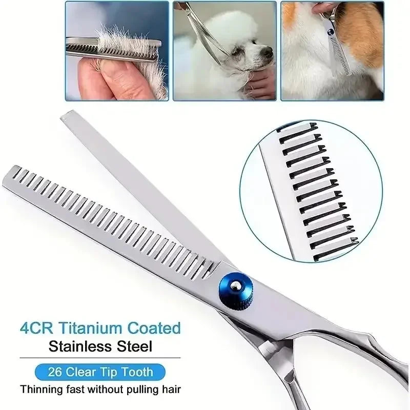Dog Cat Safety Round Head Grooming Scissors Light Sharp Stainless Steel Anti-Injury Precise Pet Hair Trimmer