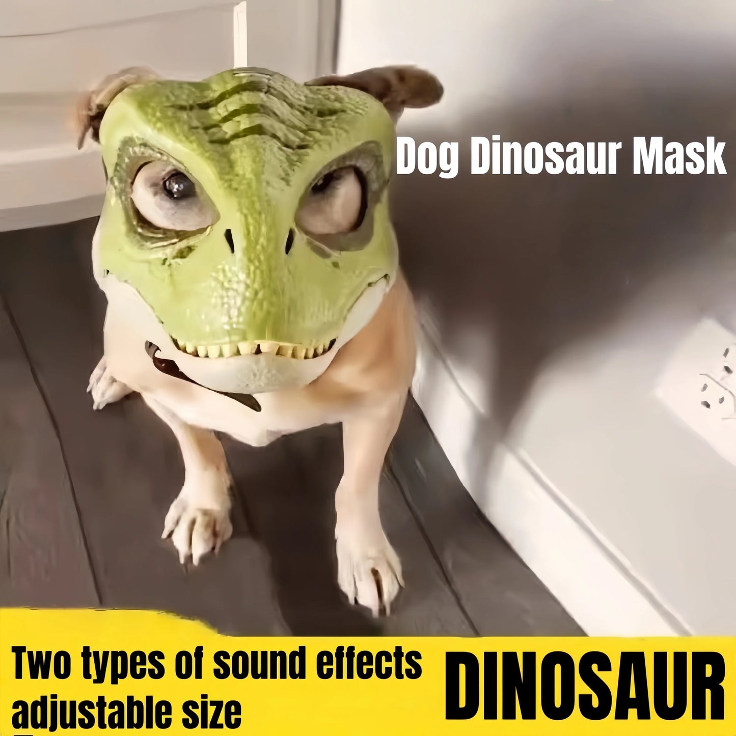 Dinosaur Mask Headgear That Can Feed and Make Sounds, Dog Headgear Mask, Pet Full Face Mask, Christmas Prank Headgear