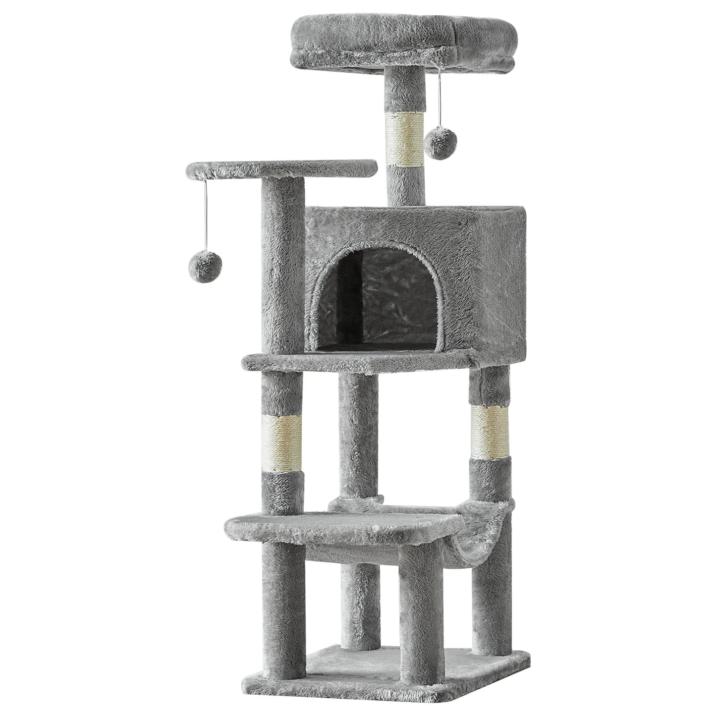44-Inch Multi-Level Cat Tree & Scratching Tower