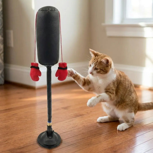 Suction Cup Cat Boxing Toy Scratch Trainer Self-standing Interactive Cat Toy Scratch Resistant Bite Resistant