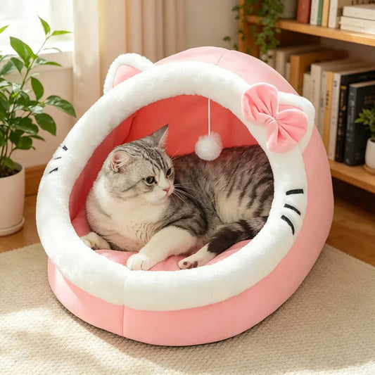 Plush Round Cat Bed