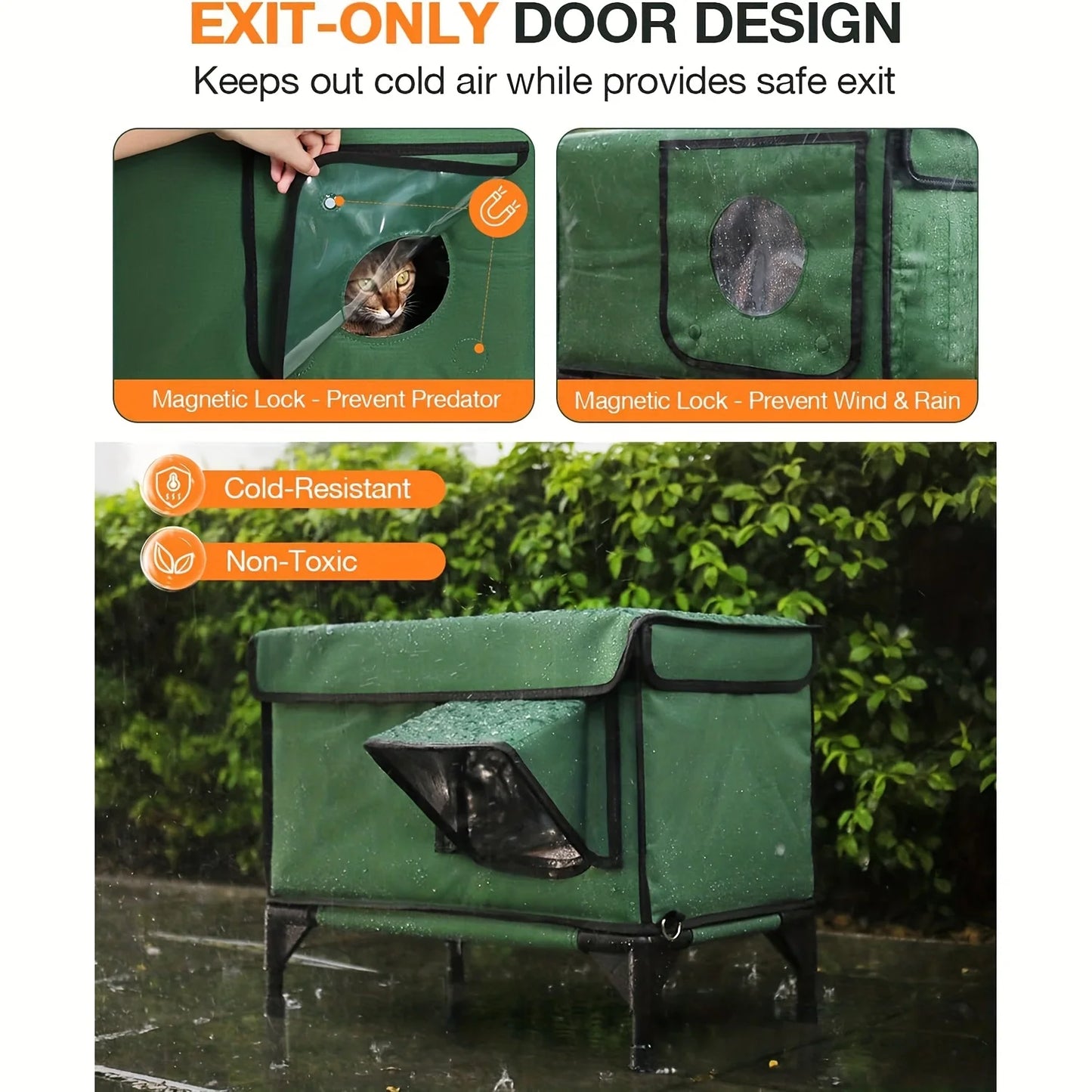 Outdoor Cat House Waterproof Weatherproof Shelter for Cats Feral Cat Shelter Winter Warm Pet House Outdoor Cat Bed