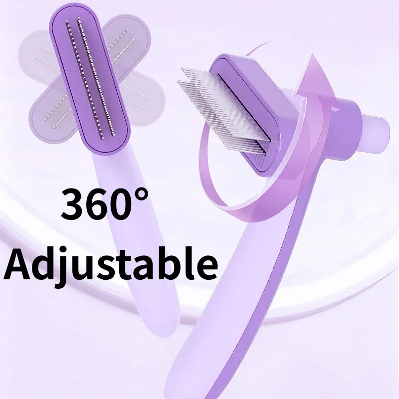 Dog Comb Self Cleaning Dog Brush Adjustable Flea Pet Comb Double Row Combs for Dogs Hair Cleaning Massage Cat Comb Pet Grooming