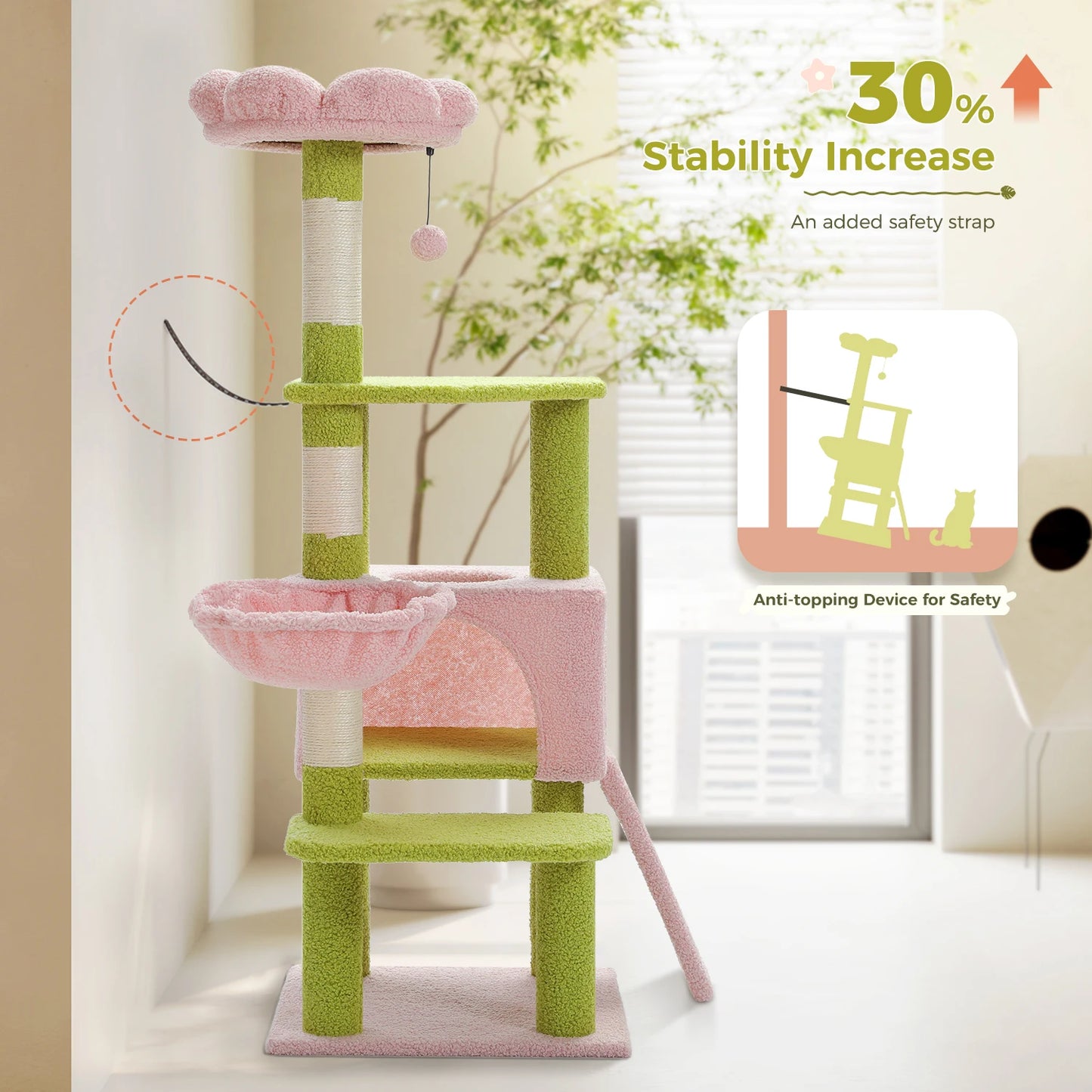 Flower Cat Tree with Sisal Scratching Posts