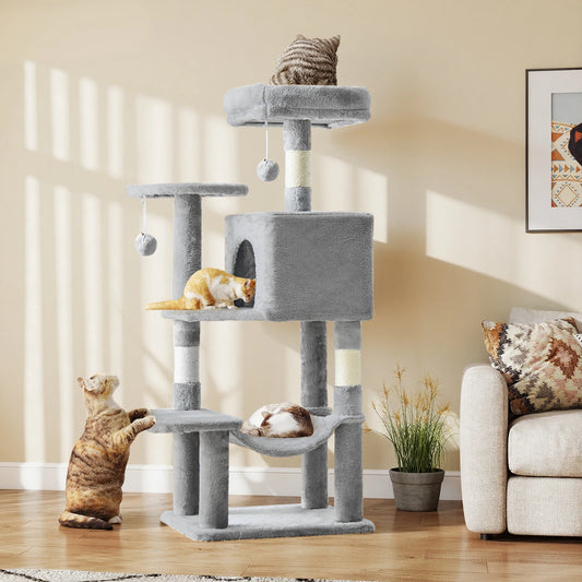 44-Inch Multi-Level Cat Tree & Scratching Tower
