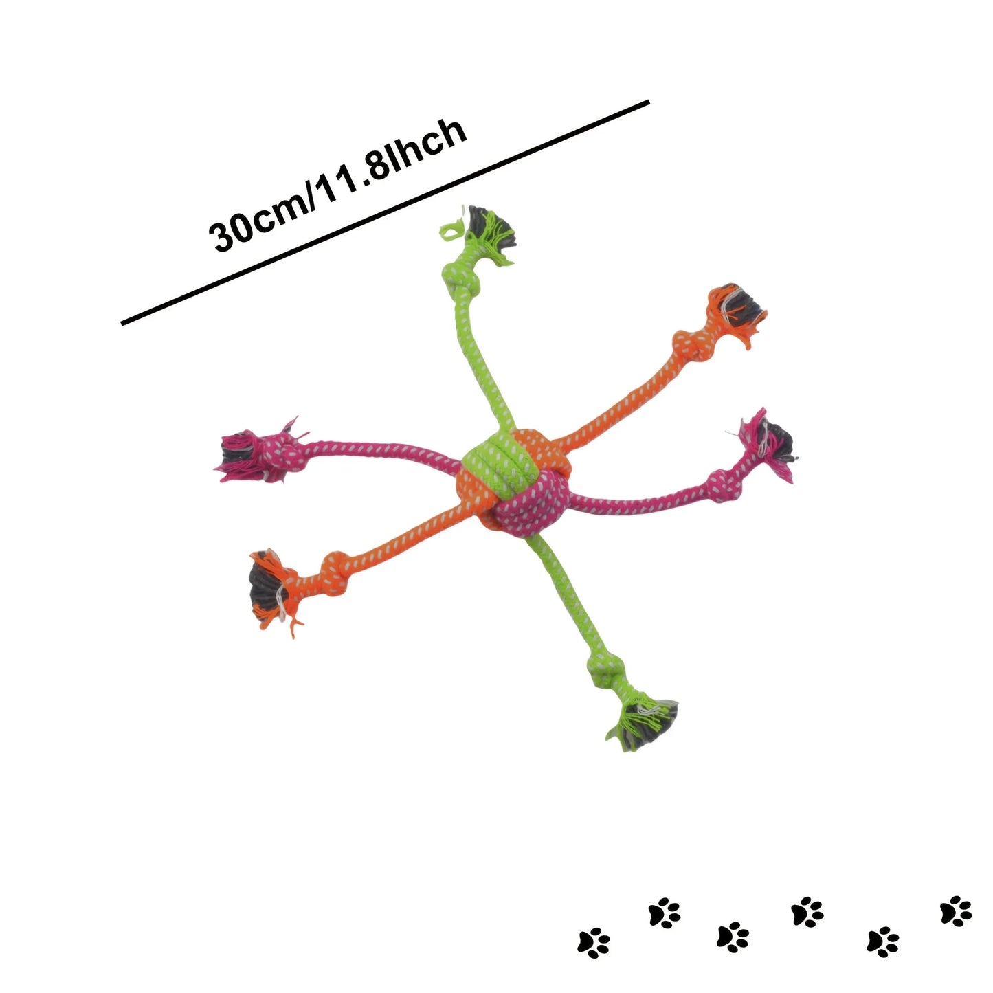 1pc Durable Bite-Resistant Interactive Knot Toy for Dogs- Chewable Rope with Green&Orange Fringes,Playful Design, Dog Toys