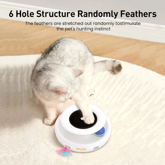 Interactive Smart Cat Toy – Automatic Rolling Ball & Feather Puzzle Toy
