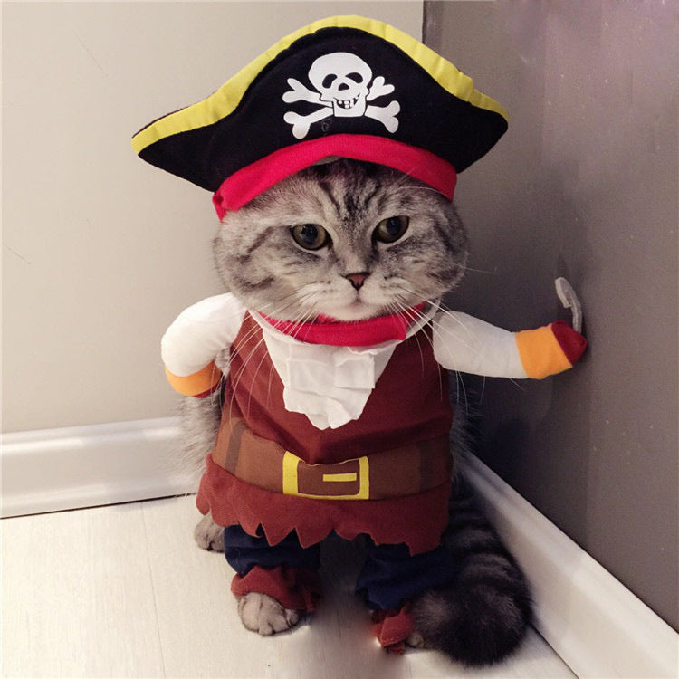 Funny pirate costume for small dogs and cats Halloween